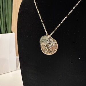 BANSRI Gold Pendant Necklace with Inspirational Buddha Charm